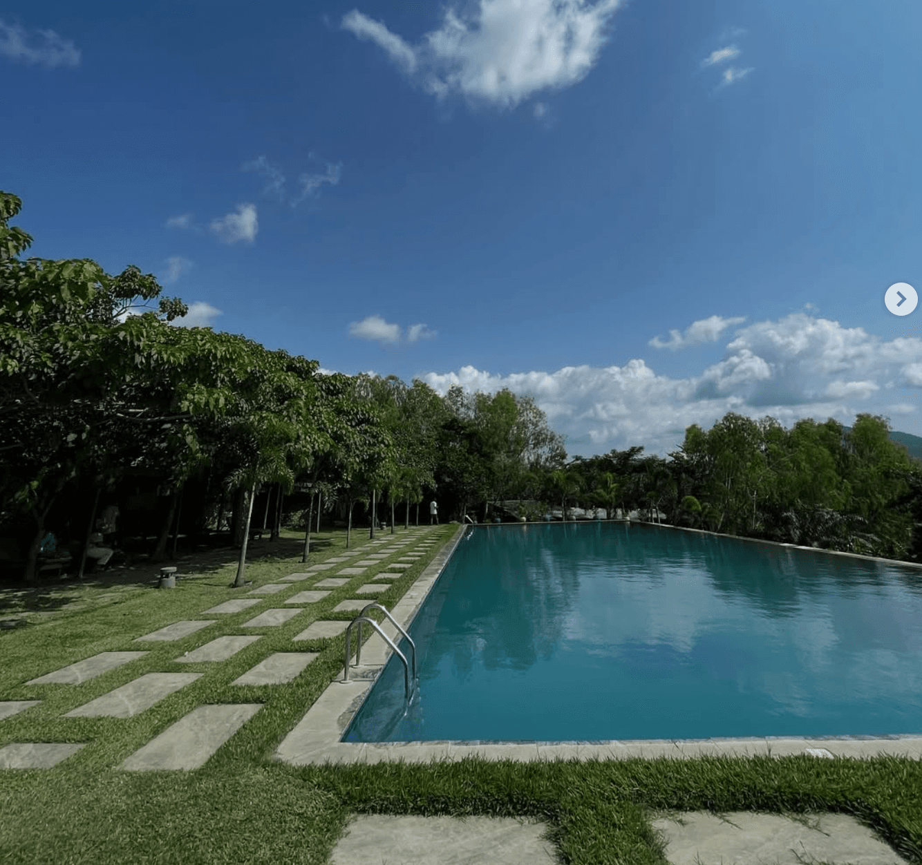 Well-organised luxury camp setup in a forest clearing