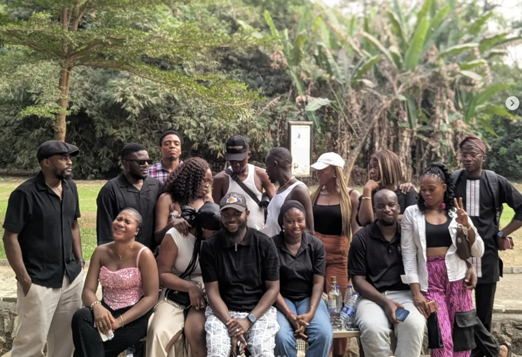 The Camping Nigeria community gathered together in a tropical setting